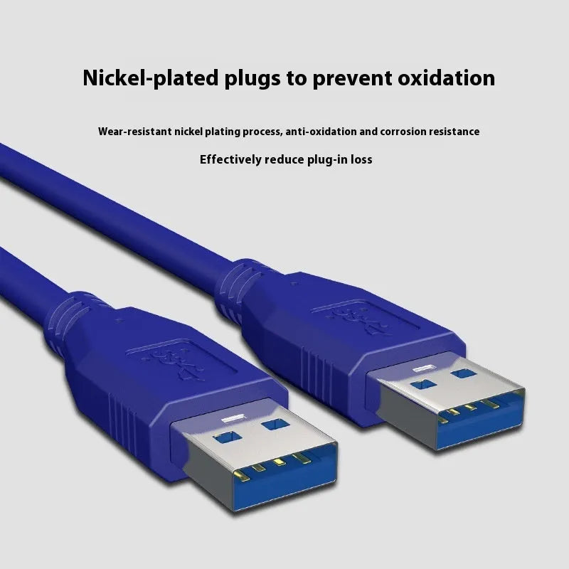 USB 3.0 A male to A male data cable for external hard drive connection.