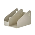 Desktop plastic storage box with two-layer grid design in ivory white colour