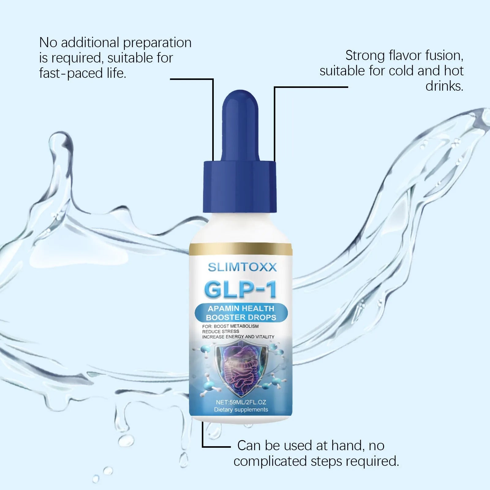 59ml Daily Mild facial serum bottle with dropper containing Traditional Chinese Medicine extract and gluconolactone.
