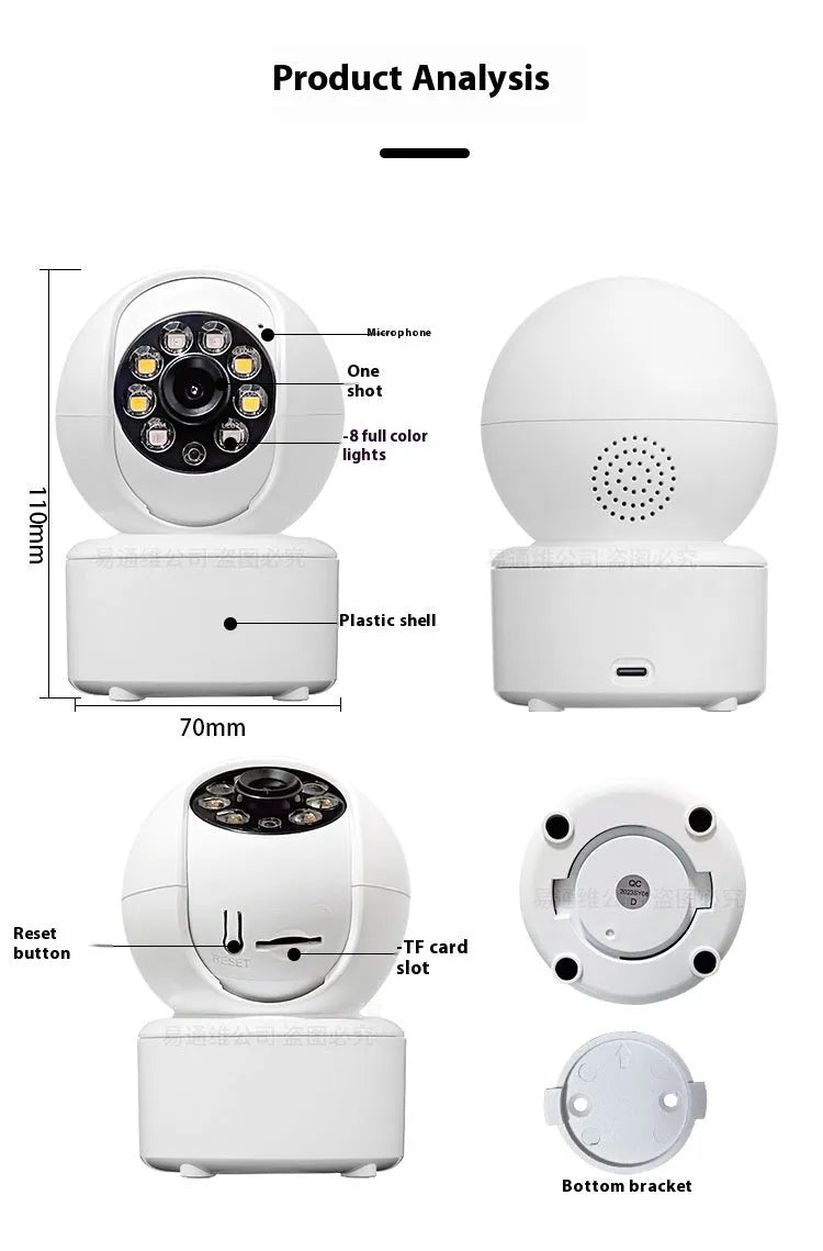 Indoor 1080p panorama security camera with ceiling mount bracket