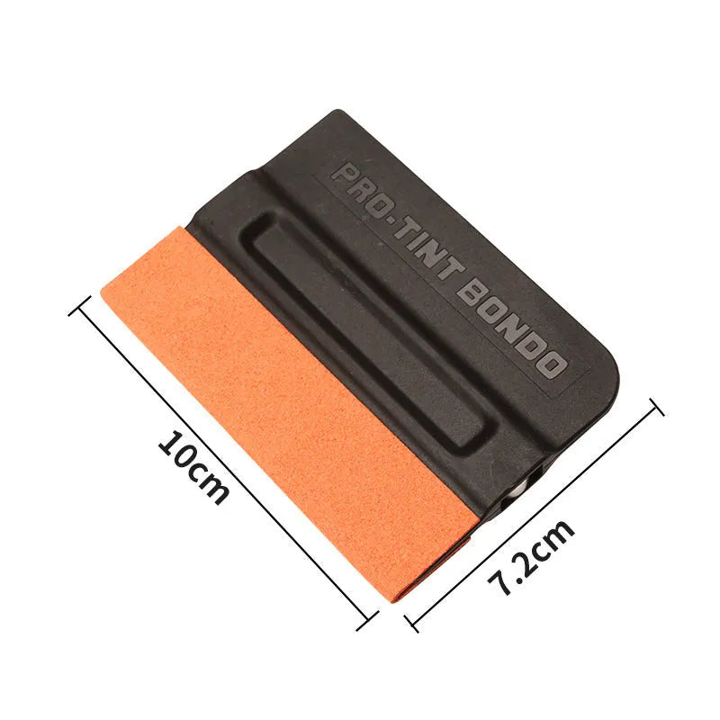 Car film scraper with ABS handle and choice of deerskin or wool scraping heads for vinyl wrap application