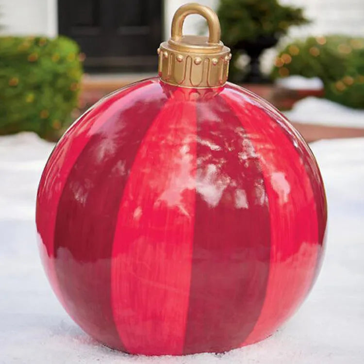 60cm diameter PVC inflatable Christmas ball decoration in various colour patterns