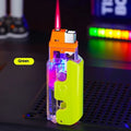 Colourful luminous radish design windproof plastic lighter in green, orange and purple options
