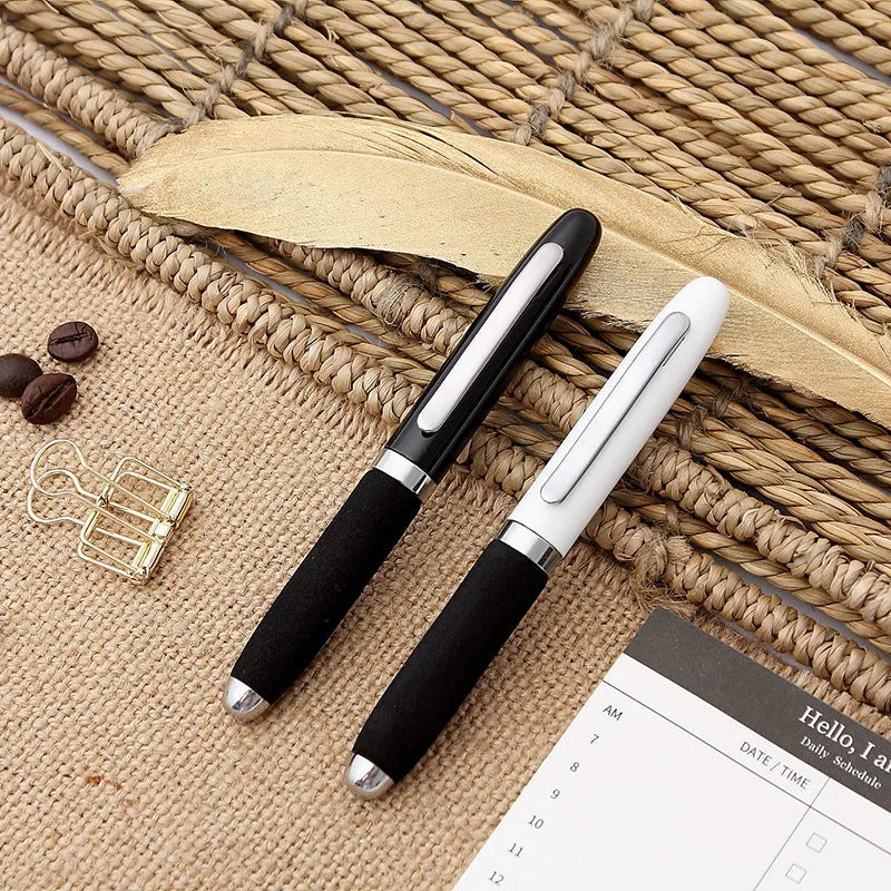 EVA metal cap mini ballpoint pen with 1.0mm tip, shown in silver with bright black refill.