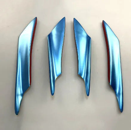 Four-piece carbon fibre look ABS bumper blade kit for automotive front bumper aerodynamic modification