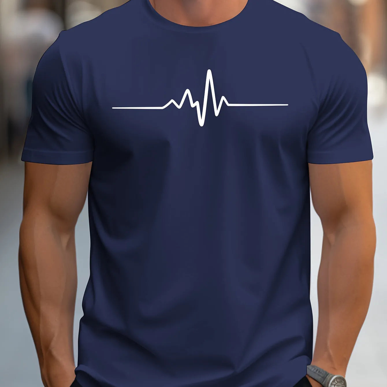 Men's loose fit 3D style t-shirt with printed letter patterns in short sleeve summer design