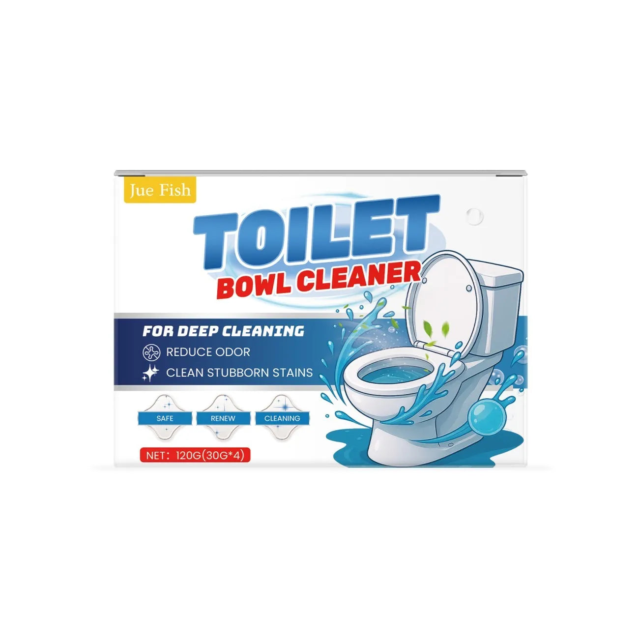 Four sachets of toilet cleaning powder for removing urine stains and odours