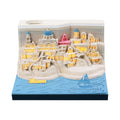 Santorini beach three-dimensional paper carving notepad and building model measuring 9x9x5 cm