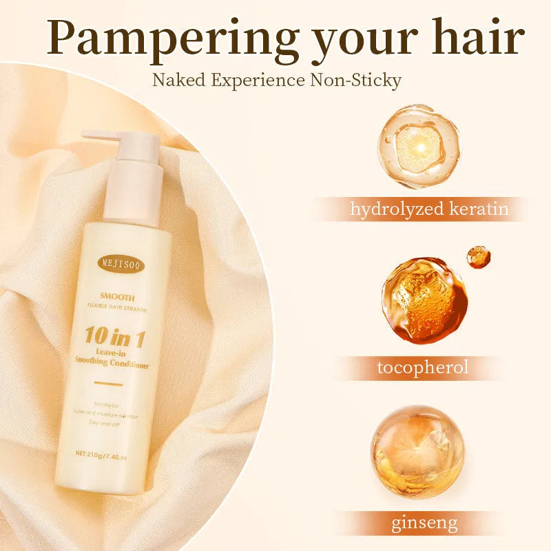 210g wash-free 10-in-1 hair conditioner bottle for ladies frizz control and hair loss reduction
