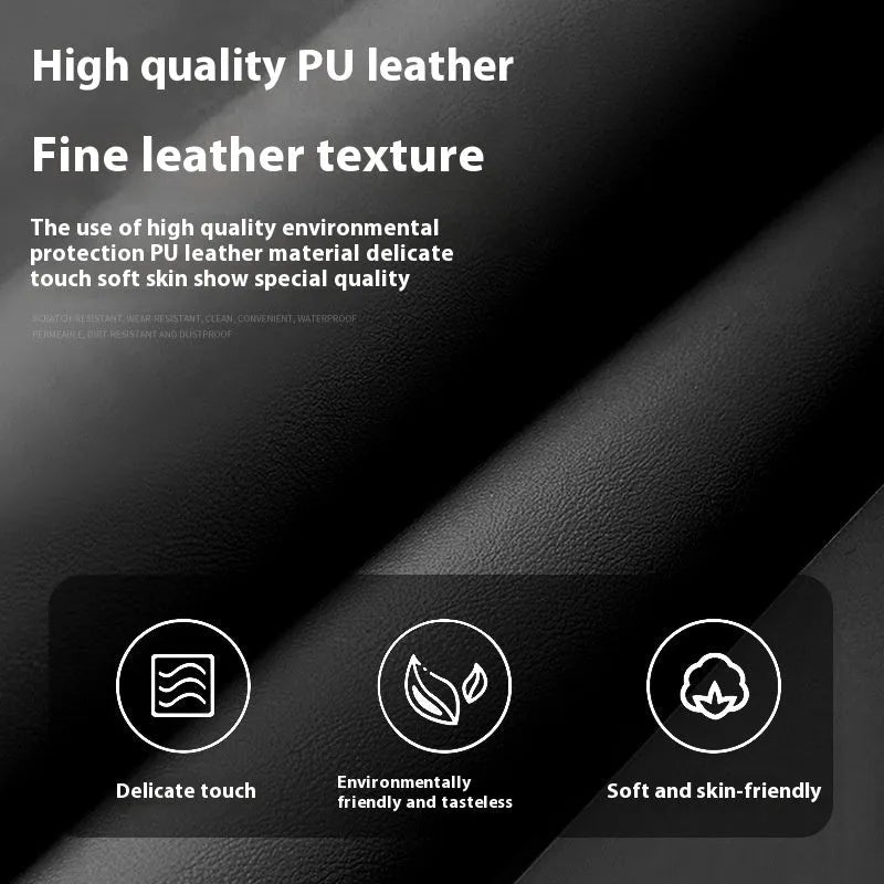 Leather car tissue paper extraction box in black, 18cm by 12.5cm by 9cm