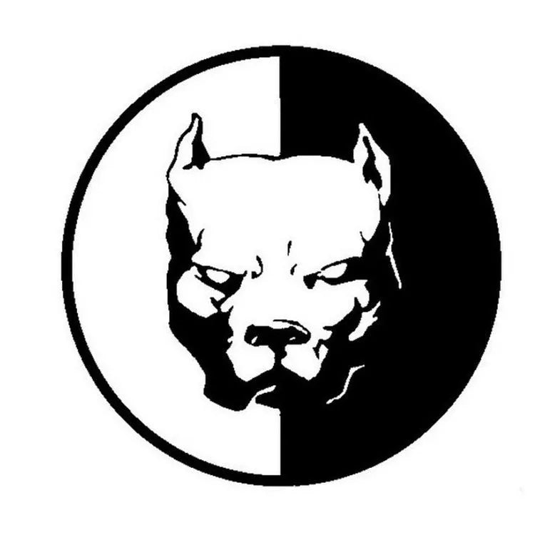 Bulldog superhero reflective car sticker 12x12cm in black, white or red colours