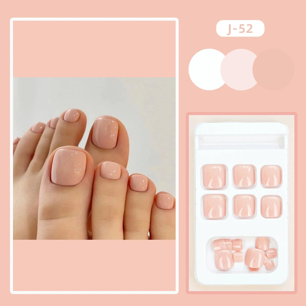 Finished artificial toenail stickers with skin colour J-52 tone and adhesive glue for costume applications