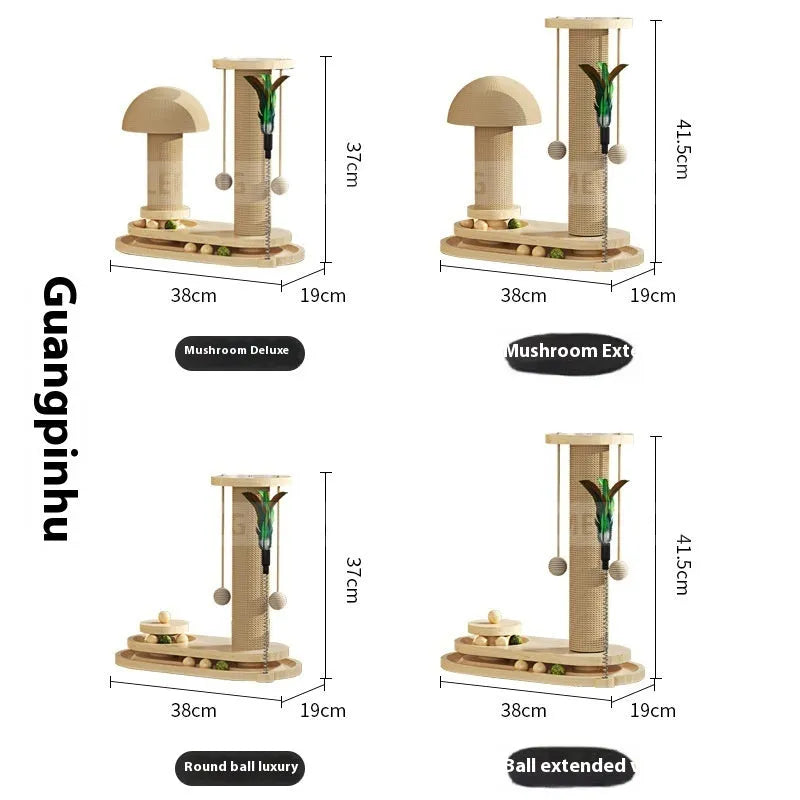Solid wood cat turntable scratching post climbing frame in multiple style options