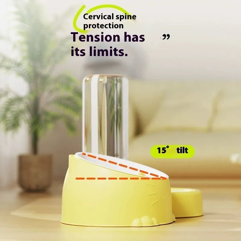 Automatic drinking pet basin for cats with two plastic bowls in a choice of five colours.