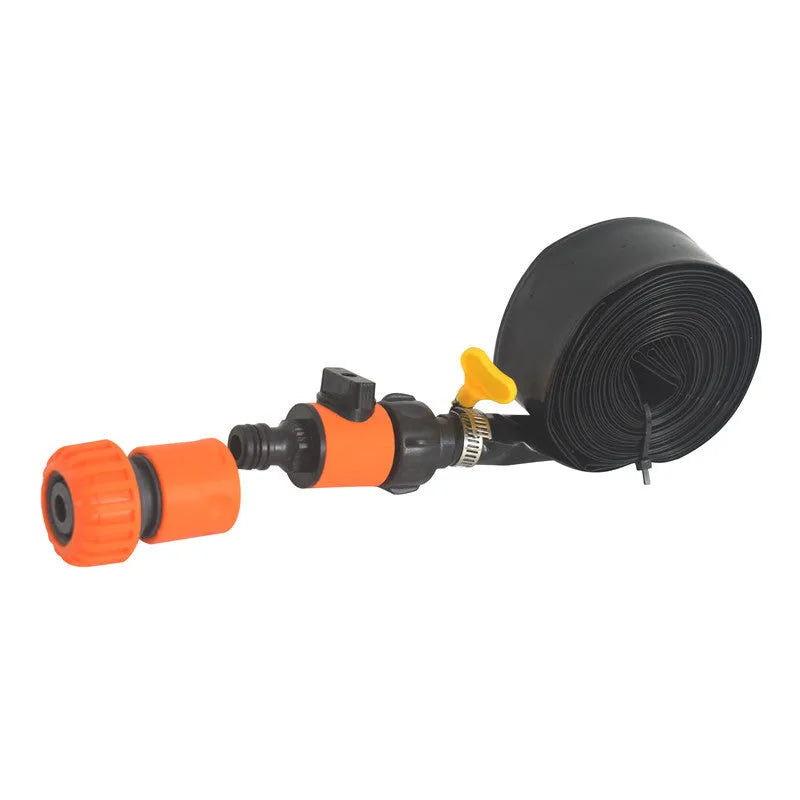 Portable plastic garden sprinkler with solar cooling in blue or orange colour options
