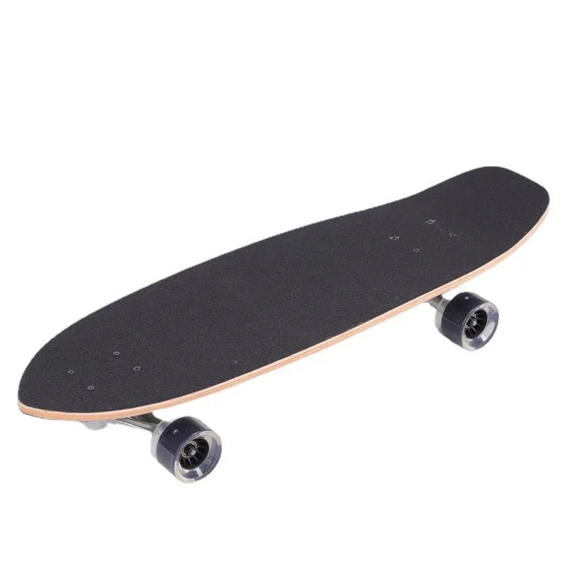 White 31-inch maple skateboard for street scooting with unisex design