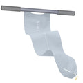 Grey and pink yoga stretching tool for open shoulder, back and hip flexibility.