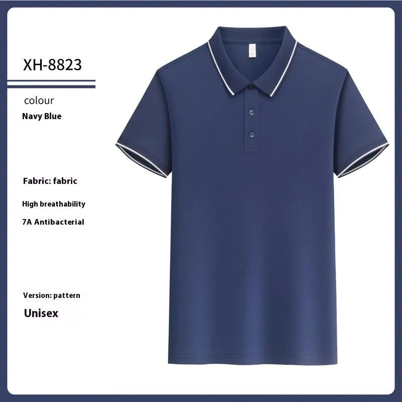 Slim fit antibacterial polo shirt with lapel collar in multiple colour options