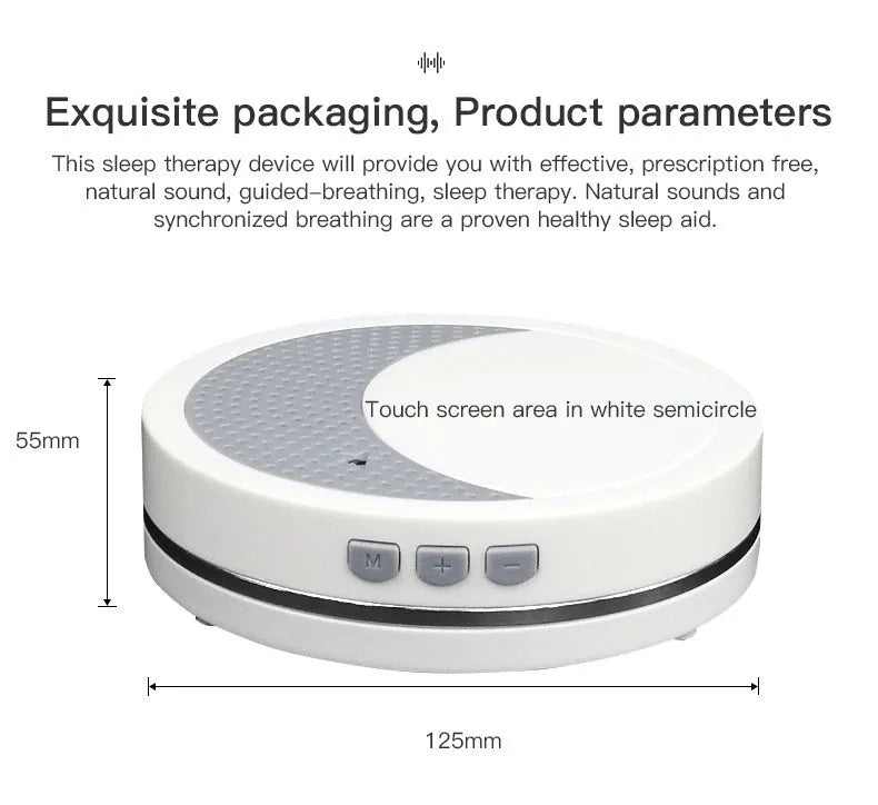 White ABS plastic sleep aid instrument with USB port and control buttons