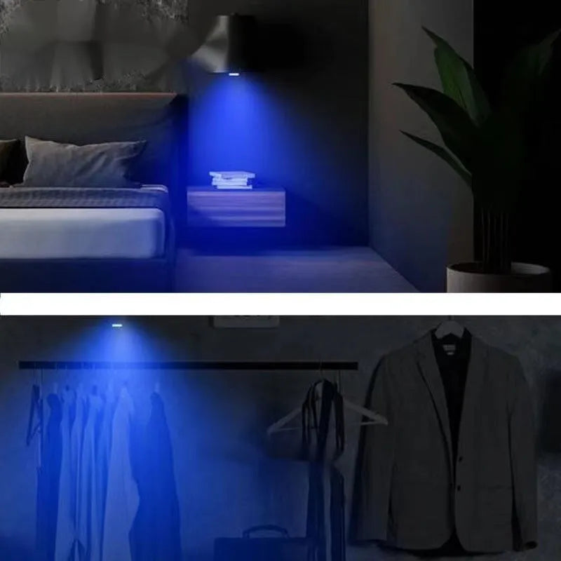 Car interior LED induction reading light with touch control in white, blue, ice blue, and pink purple colours