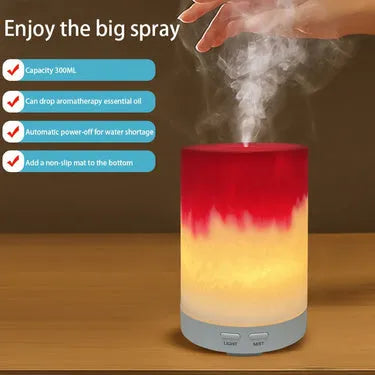 Electric humidifier for baby bedside with aromatherapy and ambient light, ABS resin body, red and green colour option