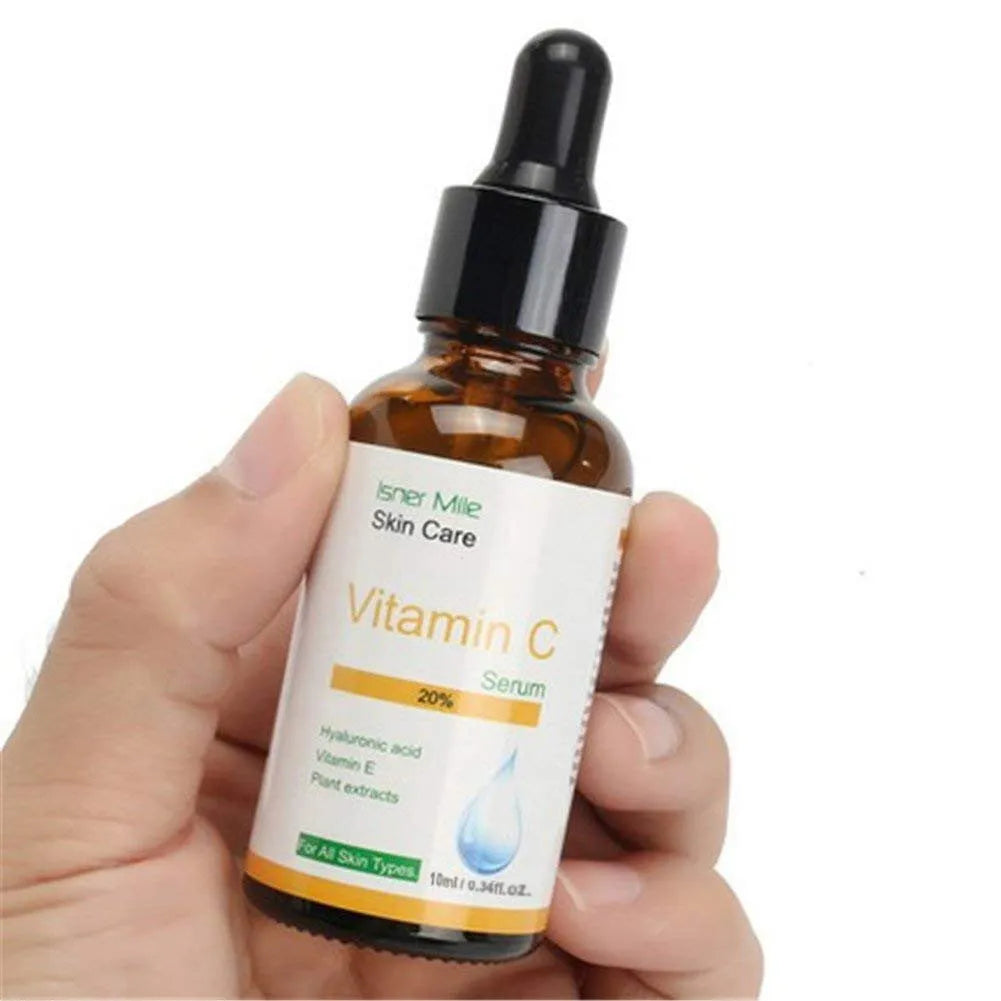 Liquid niacinamide hyaluronic acid serum in 30ml dropper bottle with vitamin C for brightening uneven skin tone