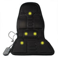 Black infrared heating massage mat with seat cushion for physiotherapy and back pain relief