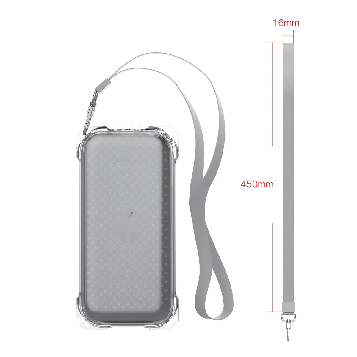 Drop-resistant TPU battery protective sleeve for Vision Pro in transparent gray with round buckle and cord