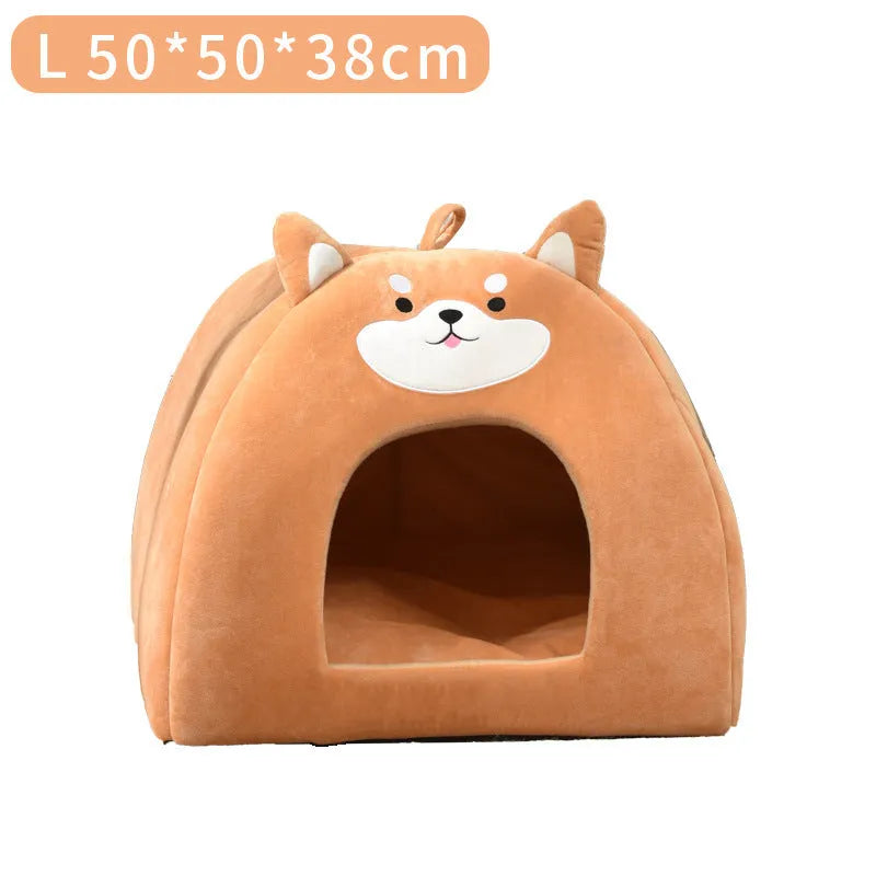 Rectangular machine washable winter cat bed with removable cover in small medium large sizes
