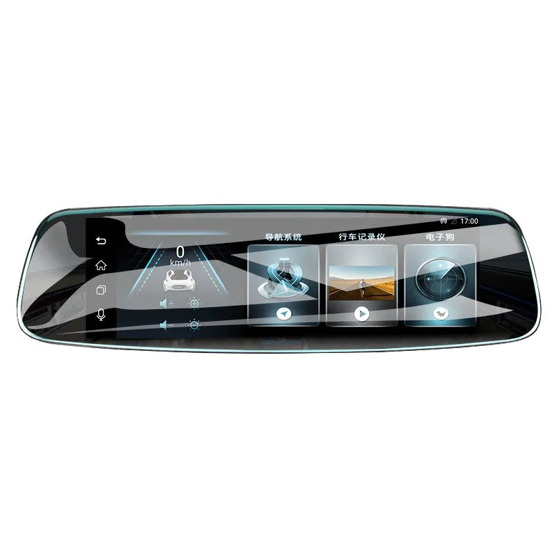 HD 360 panoramic driving recorder with 8-inch IPS screen, 140° wide-angle, dual lens, black
