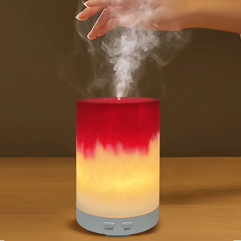 Electric humidifier for baby bedside with aromatherapy and ambient light, ABS resin body, red and green colour option
