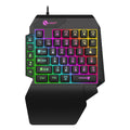 GK103S one-handed luminous mechanical gaming keyboard with backlit keys on a desk.