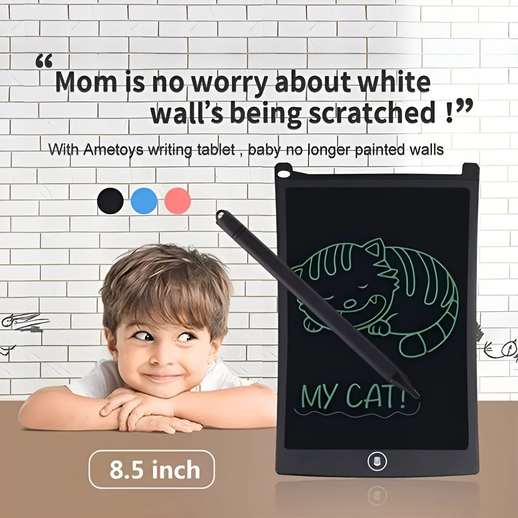 8.5 inch electronic drawing board with LCD screen and stylus pen in blue