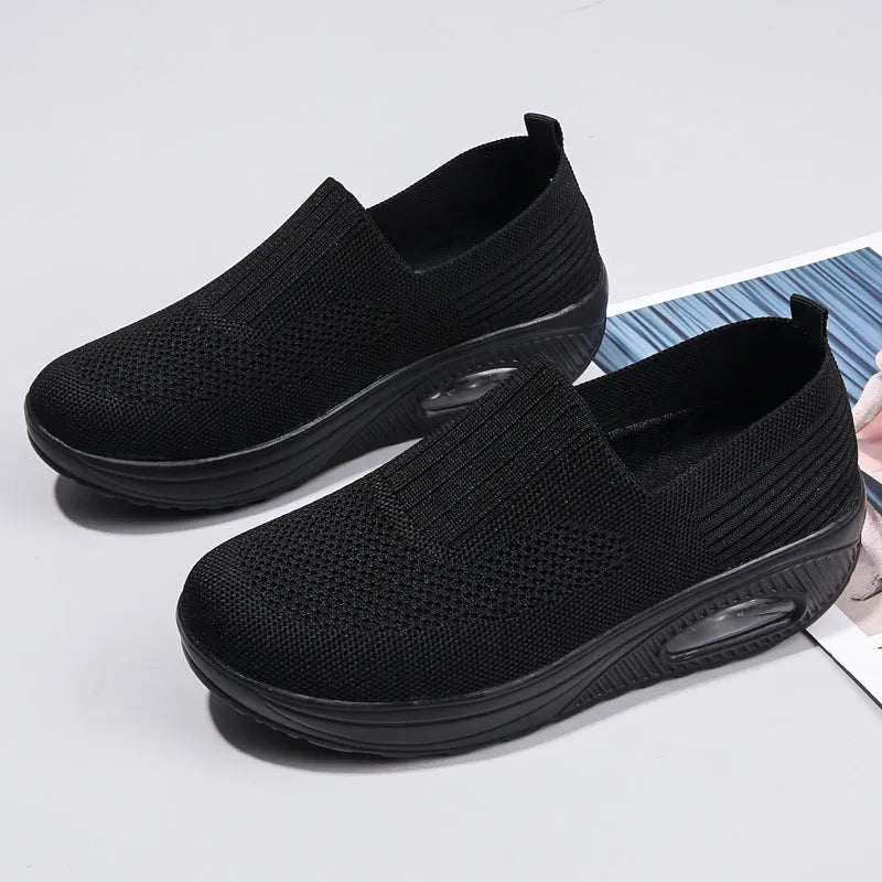 Women's casual running shoes with air cushion and PU mesh upper in various colours
