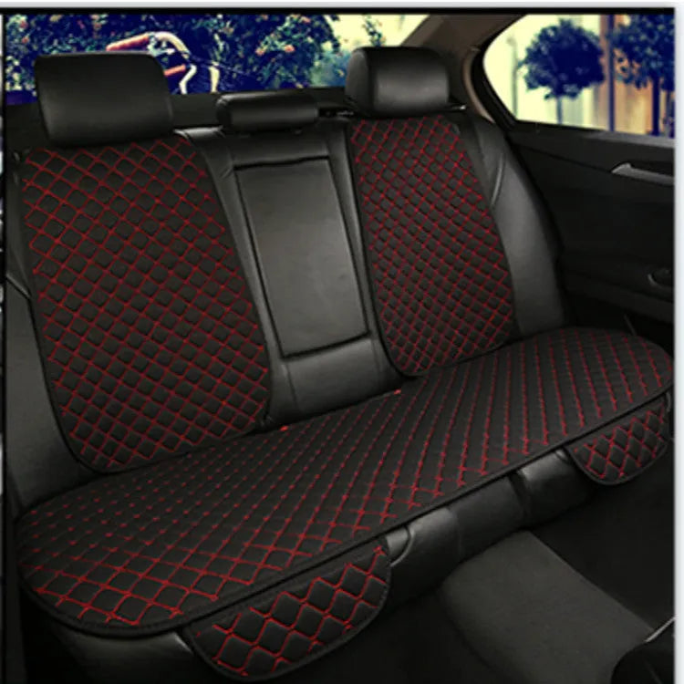 Linen car seat cushion showing colour options including warm cream, coffee and Lafite red variations