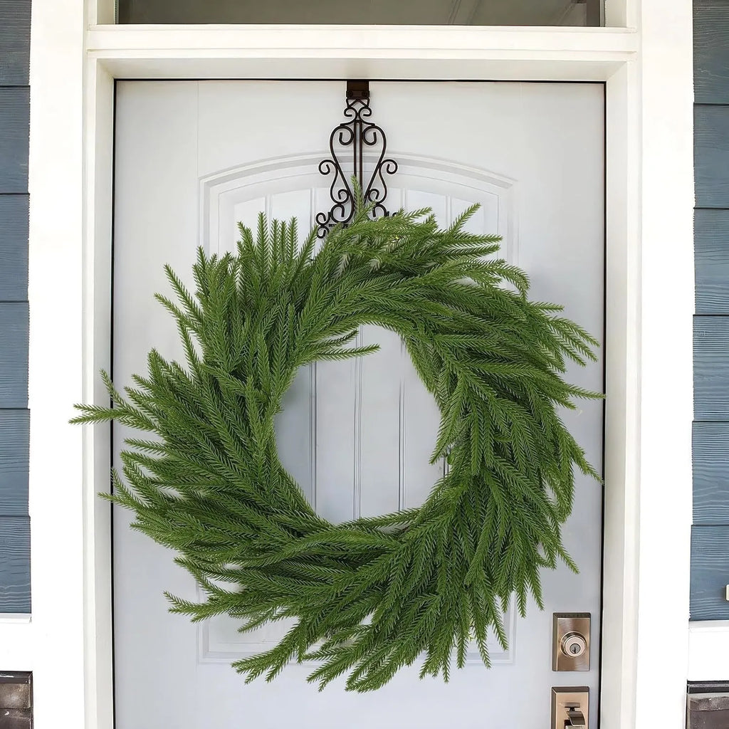 60cm plastic PE front door garland in American country style with multiple leaf density options