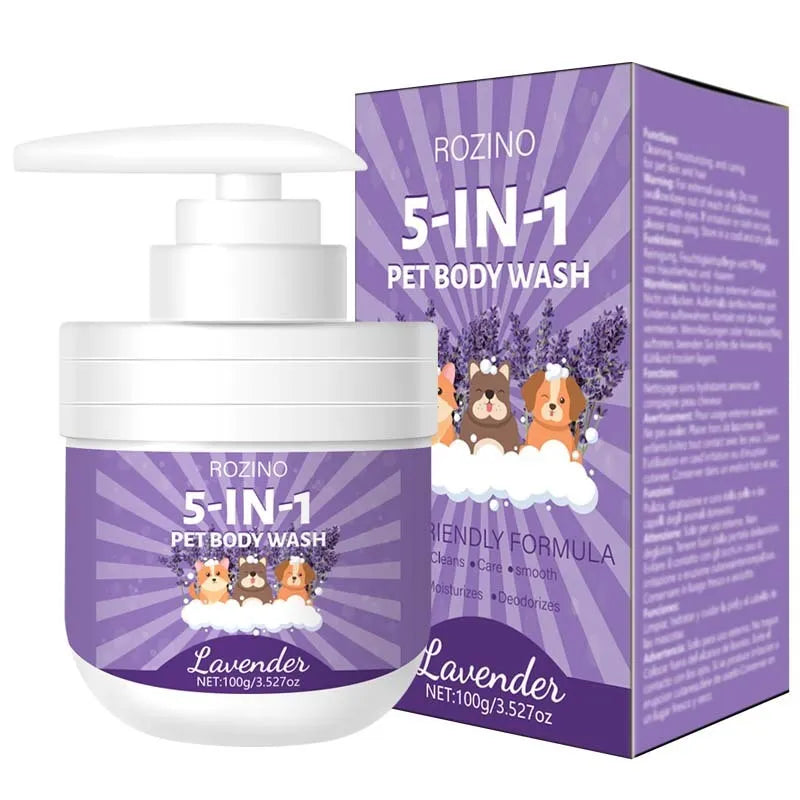 100g pet shower gel bottle with sterilisation and deodorising properties for dogs and cats