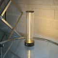 Slender vertical glass LED night light strip with magnetic back for USB charging
