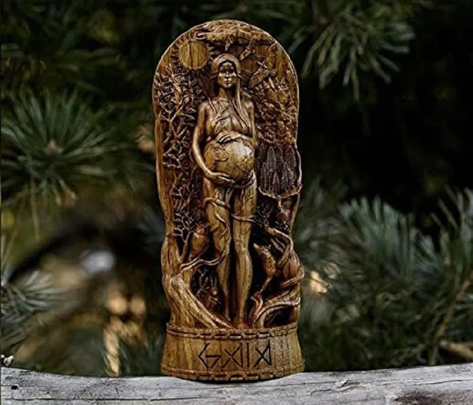 A 22cm tall synthetic resin Greek goddess statue on a stand, shown in one of three available colour finishes.