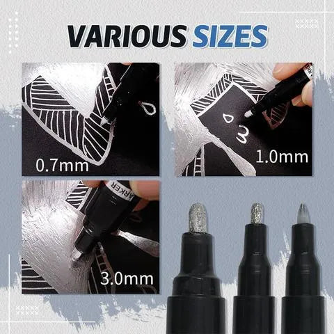 Flysea chrome plated mirror pen with plastic shell and 3.0mm tip for reflective marking.