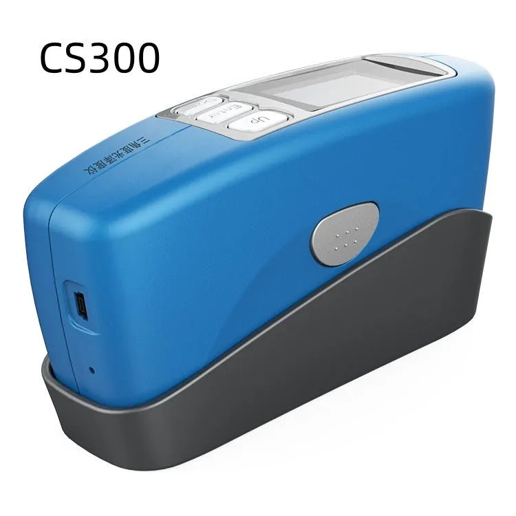 Ceramic and stone portable glossiness tester showing CS300, CS300S, and CS380 model variants.