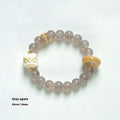 Guochao traditional Chinese bracelet with grey agate 10mm round beads in hand-woven construction