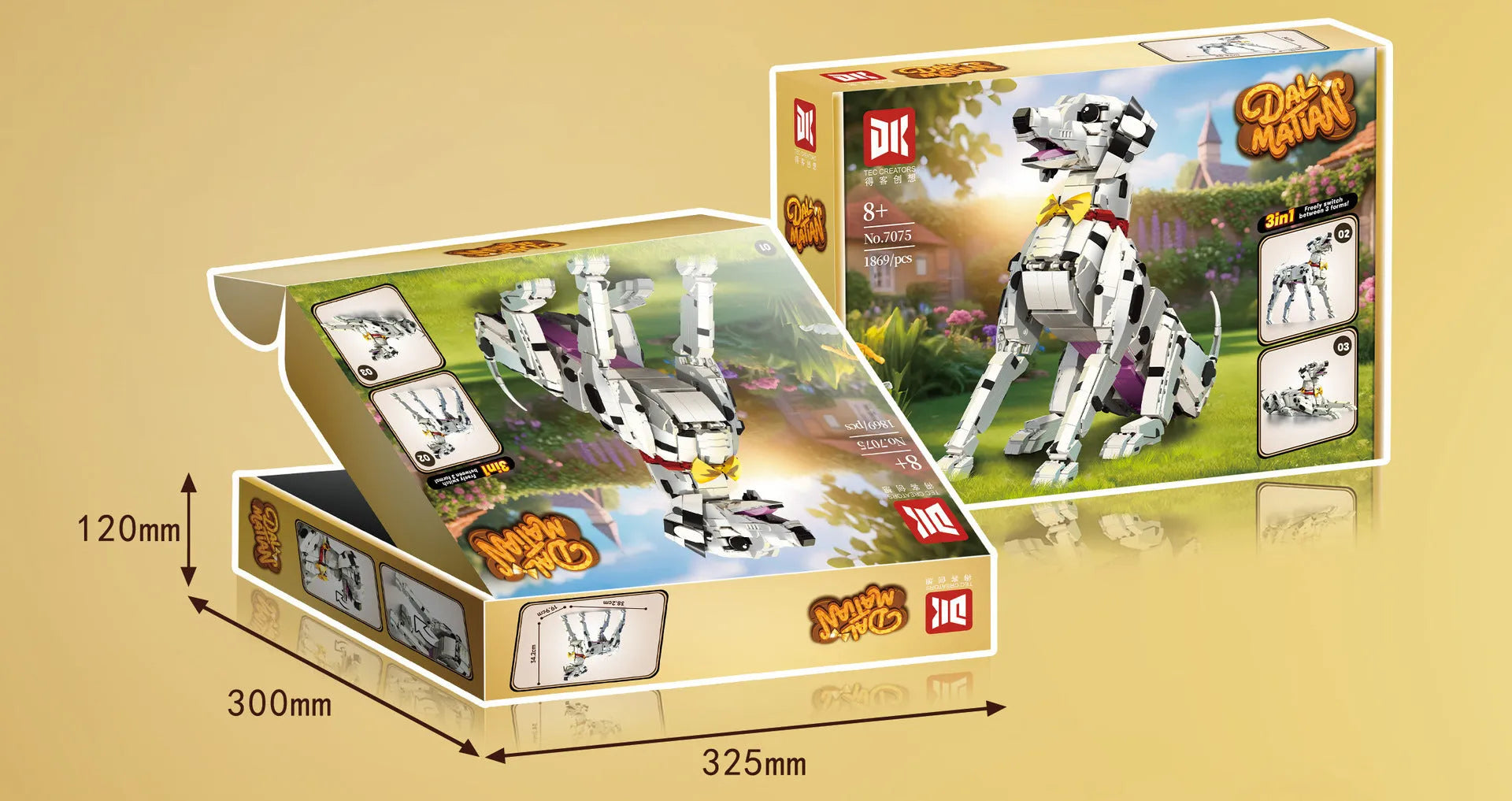 Animal spotted dog children educational building blocks toy with small plastic bricks Dalmatian colour option 7075