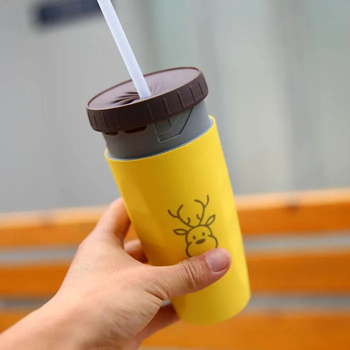 300ml double-walled travel cup with twist-top seal in cartoon pattern design