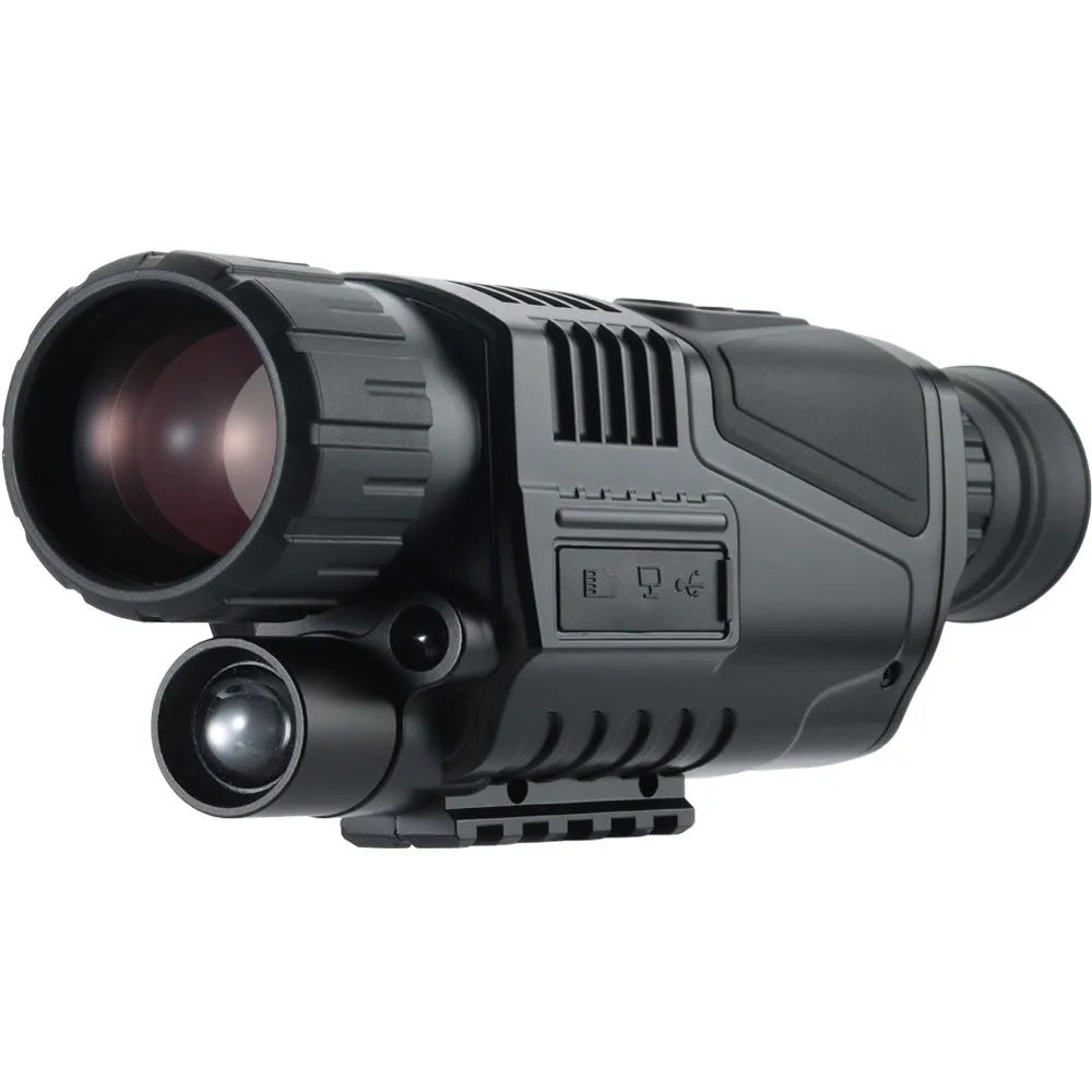 Black infrared digital night vision telescope with 40mm lens, storage bag, and accessories for outdoor observation
