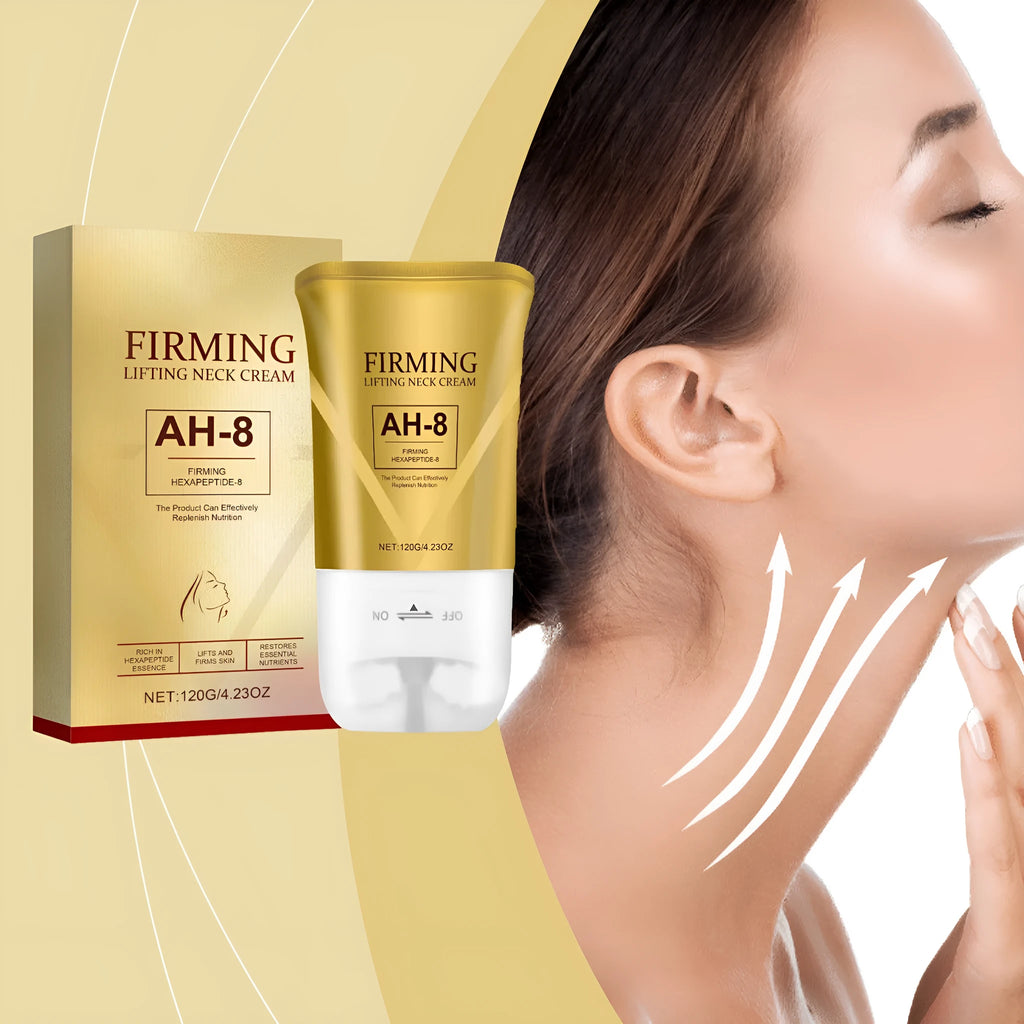 Tightening roller cream for neck lines with roller tool, 120g jar, product size 8.6 x 17.5cm
