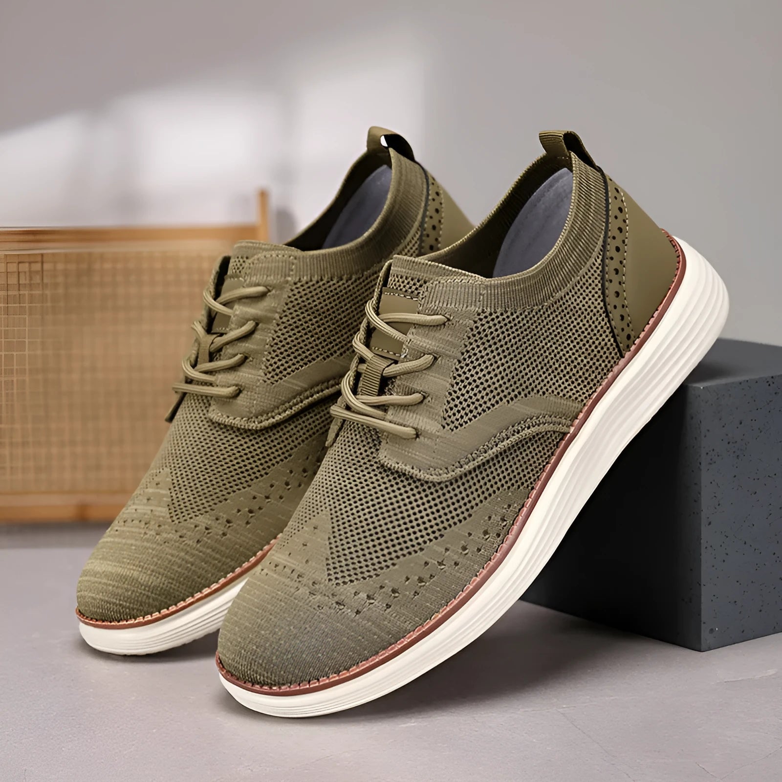 Men's outdoor casual shoes with mesh upper and rubber sole in multiple colour options