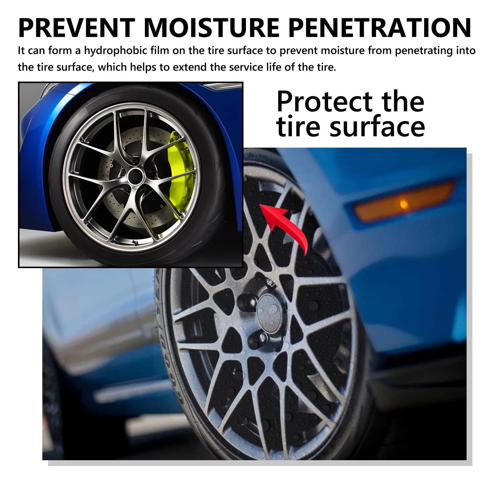Car tire spray paint 100ml bottle with cleaning agent for tyre refurbishment and polishing