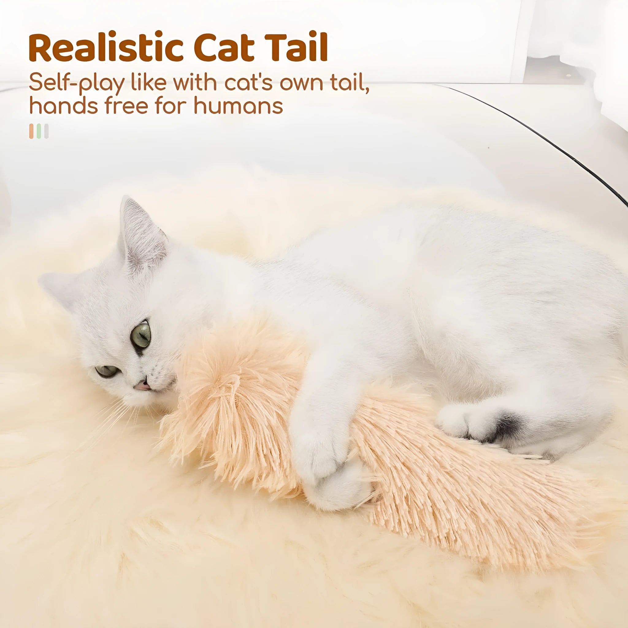 Blue, green, pink, and white cat plush toy pillows measuring 27cm by 10cm.