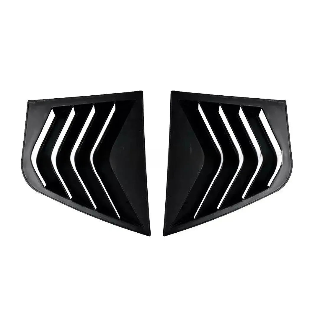 Pair of bright black carbon fiber rear triangle decorations for Kia Stinger